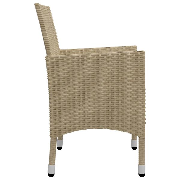 vidaXL 7 Piece Garden Dining Set Beige