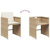 vidaXL 11 Piece Garden Dining Set with Cushions Beige Poly Rattan