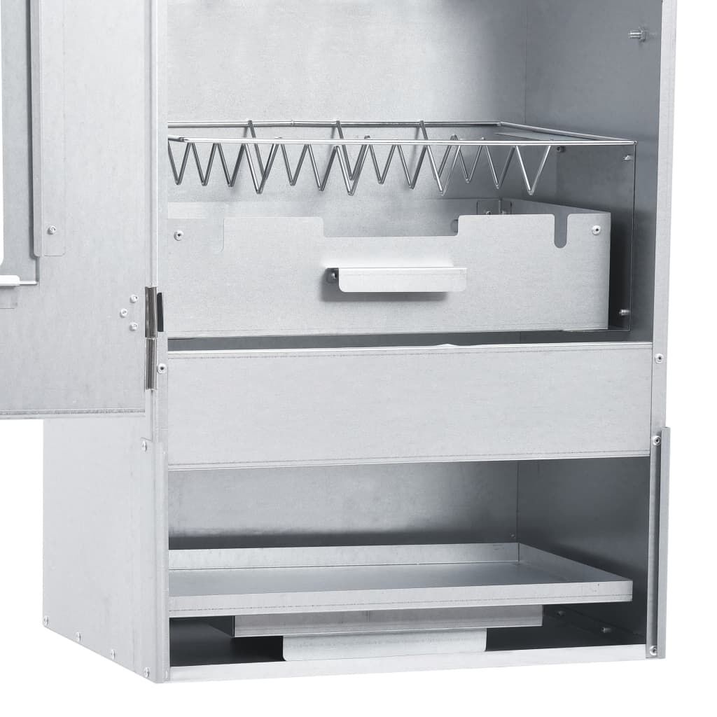 vidaXL BBQ Oven Smoker with Wood Chips 44.5x29x110 cm Galvanised steel