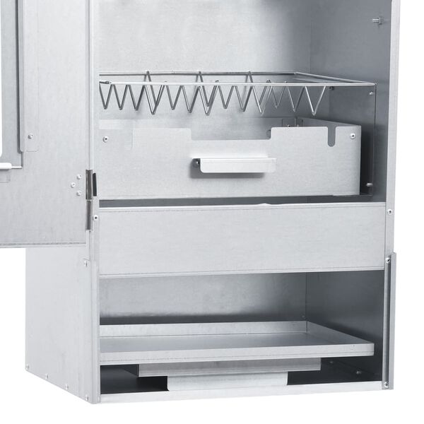 vidaXL BBQ Oven Smoker with Wood Chips 44.5x29x110 cm Galvanised steel