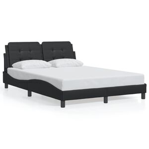 vidaXL Bed Frame without Mattress "Zadar" Black 137x190 cm Faux Leather