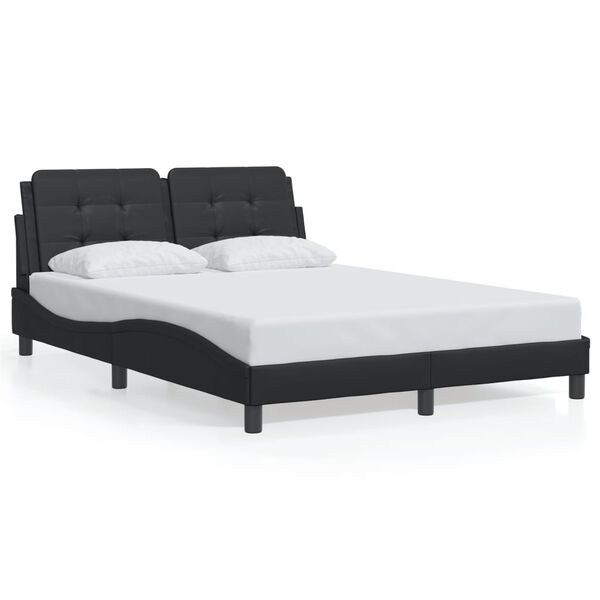vidaXL Bed Frame without Mattress "Zadar" Black 137x190 cm Faux Leather