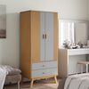 vidaXL Wardrobe OLDEN Grey and Brown 76.5x53x172 cm Solid Wood Pine