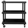 vidaXL 3-Tier Workshop Tool Trolley Black 75x37.5x92 cm PP