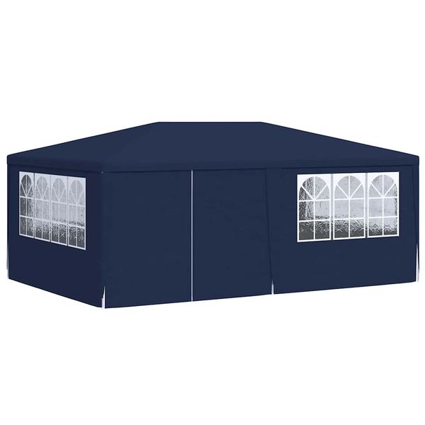vidaXL Professional Party Tent with Side Walls 4x6 m Blue 90 g/m?