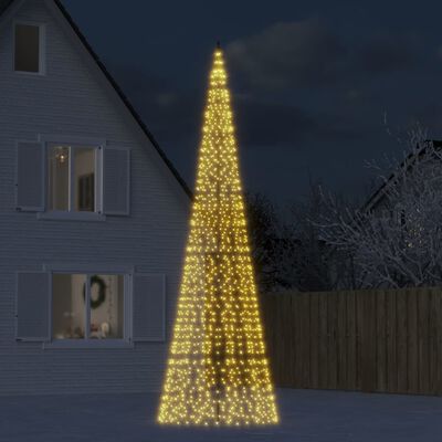 vidaXL Christmas Tree Light on Flagpole 1534 LEDs Warm White 500 cm