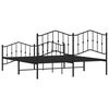 vidaXL Metal Bed Frame without Mattress with Footboard Black 183x213cm