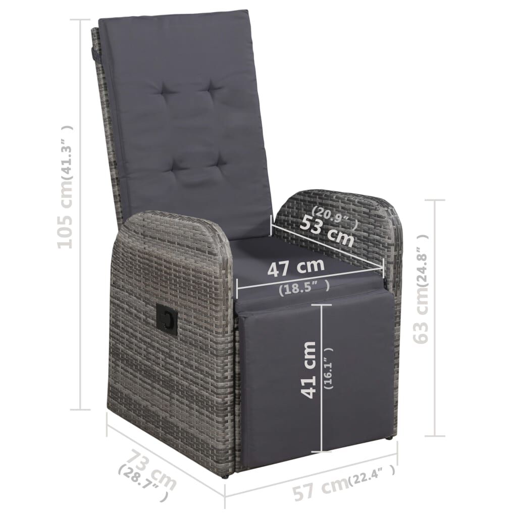 vidaXL 5 Piece Garden Dining Set Grey