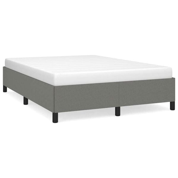 vidaXL Bed Frame without Mattress Dark Grey 137x187 cm Double Fabric