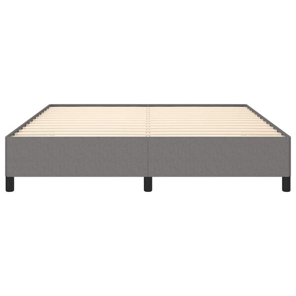 vidaXL Bed Frame without Mattress Dark Grey 152x203 cm Queen Fabric