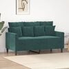 vidaXL 2-Seater Sofa Dark Green 120 cm Velvet