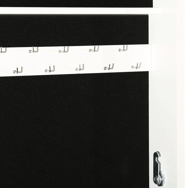 vidaXL Mirror Jewellery Cabinet Free Standing White 42x38x152 cm