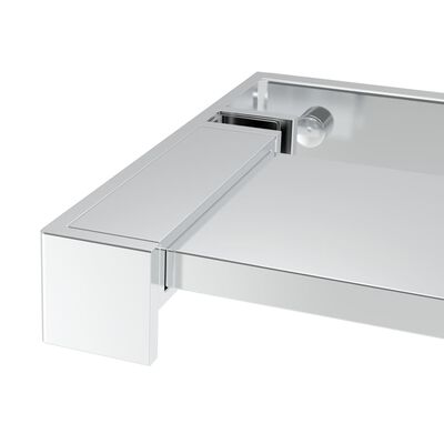 vidaXL Walk-in Shower Wall with Shelf Chrome 80x195 cm ESG Glass&Aluminium