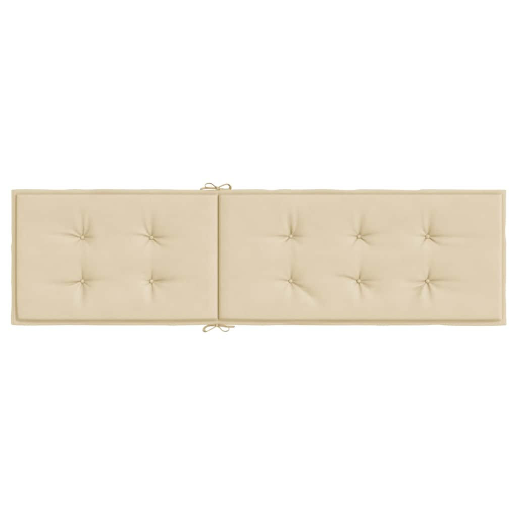 vidaXL Deck Chair Cushion Beige (75+105)x50x4 cm