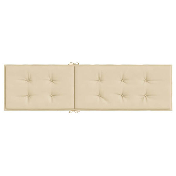 vidaXL Deck Chair Cushion Beige (75+105)x50x4 cm