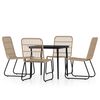 vidaXL 5 Piece Garden Dining Set Oak