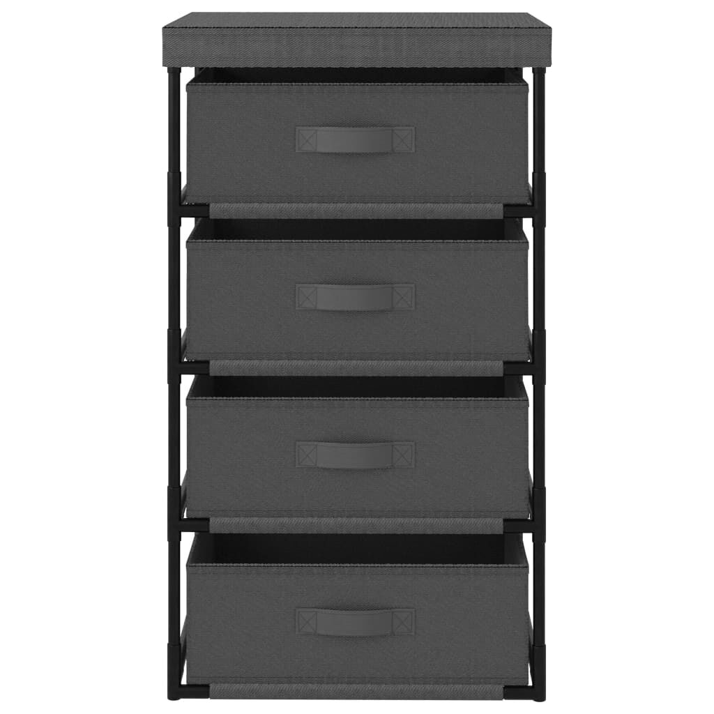 vidaXL Storage Rack with 4 Fabric Baskets Steel Grey
