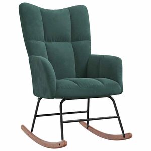 vidaXL Rocking Chair Dark Green Velvet