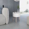 vidaXL Side Table with Serving Tray Round 39.5x44.5 cm White