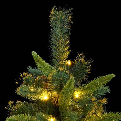 vidaXL Artificial Hinged Christmas Tree 300 LEDs 180 cm