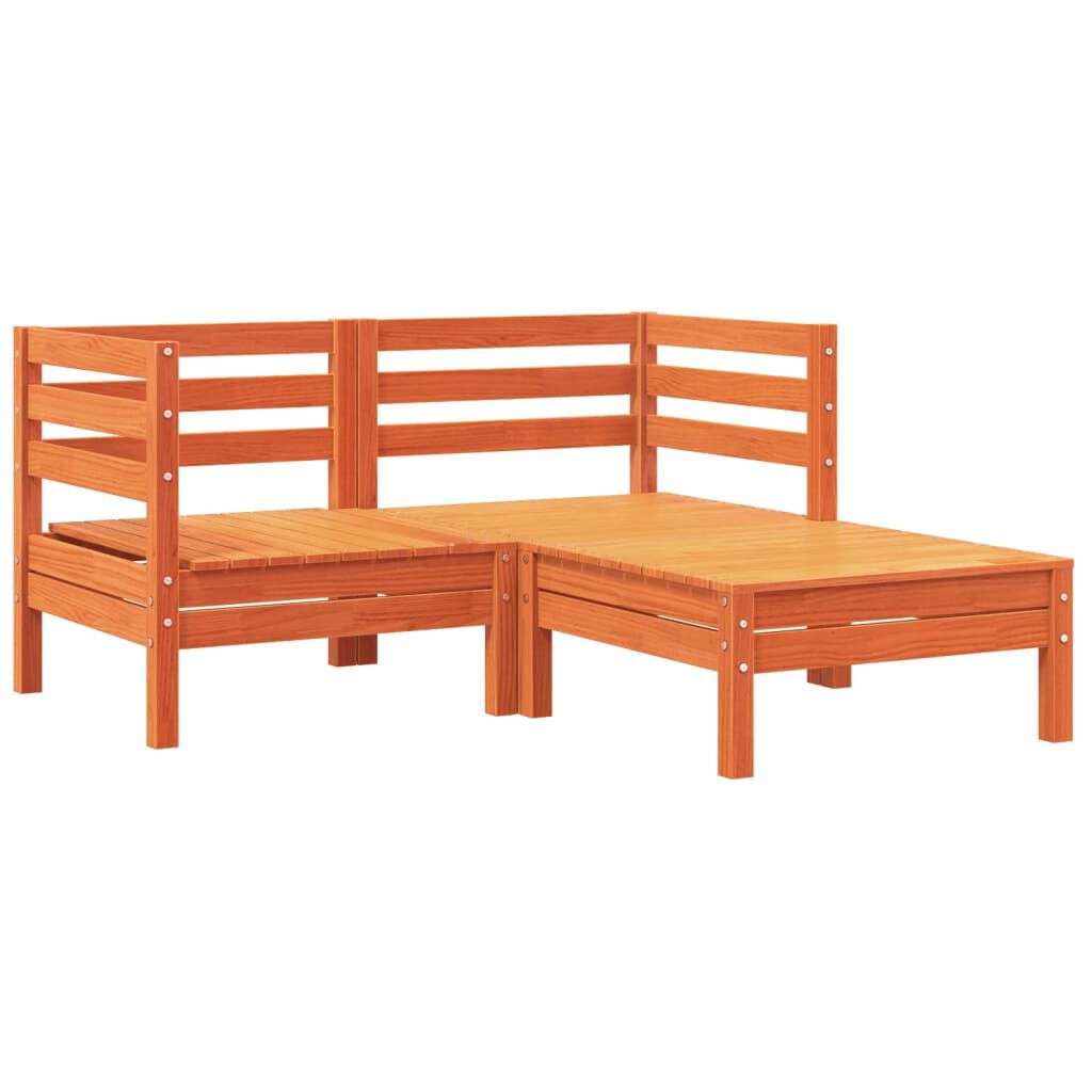 vidaXL Garden Sofa with Cushions and Footstool 2-Seater