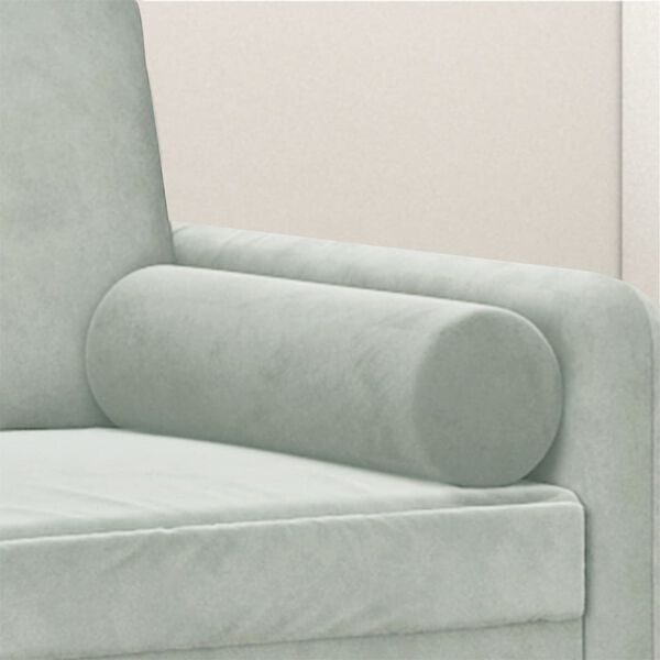 vidaXL Throw Pillows 2 pcs Light Grey Diameter 15x50 cm Velvet