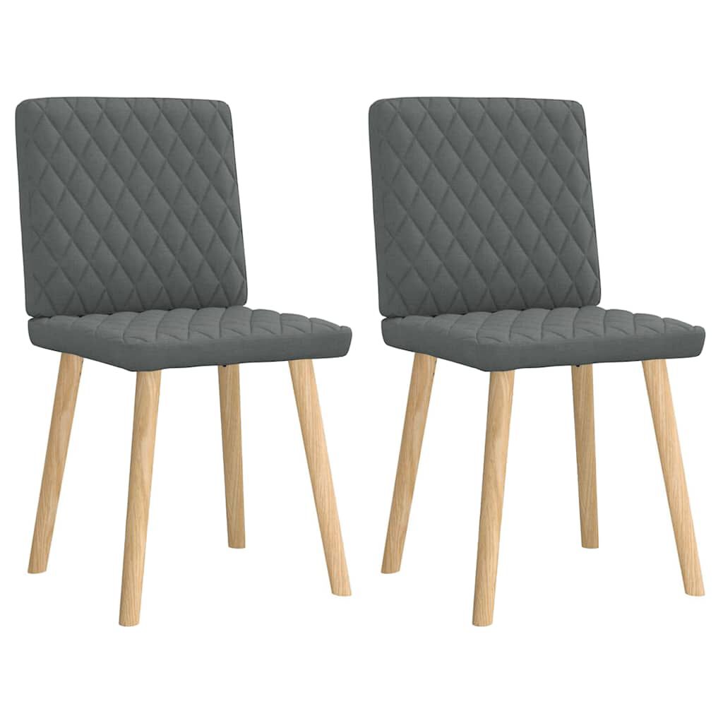 vidaXL Dining Chairs 2 pcs Dark Grey Fabric