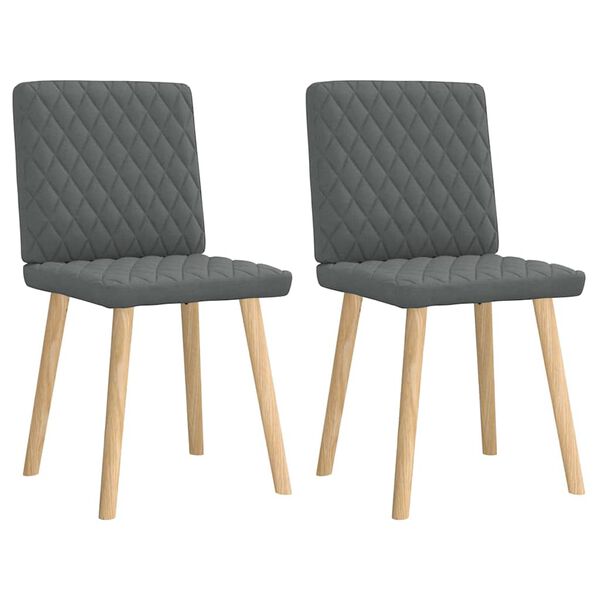 vidaXL Dining Chairs 2 pcs Dark Grey Fabric