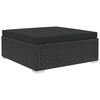 vidaXL 10 Piece Garden Lounge Set with Cushions Poly Rattan Black