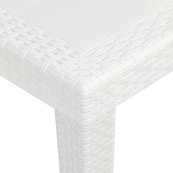 vidaXL 5 Piece Outdoor Dining Set Plastic White Rattan Look
