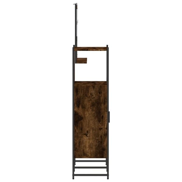 vidaXL 3 Piece Bathroom Cabinet Set Smoked Oak Engineered Wood