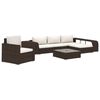 vidaXL 8 Piece Garden Lounge Set with Cushions Poly Rattan Brown