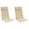 vidaXL Highback Chair Cushions 2 pcs Beige Oxford Fabric