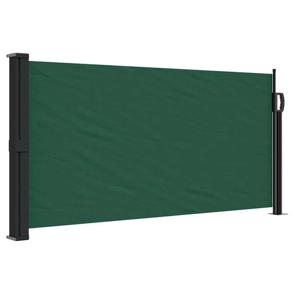 vidaXL Retractable Side Awning Dark Green 100x300 cm