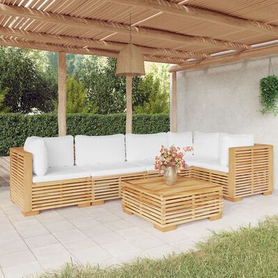 vidaXL 6 Piece Garden Lounge Set with Cushions Solid Teak Wood