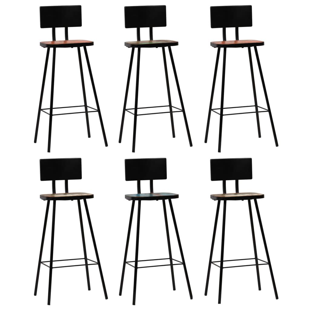 vidaXL Bar Set 7 Piece Solid Reclaimed Wood Multicolour