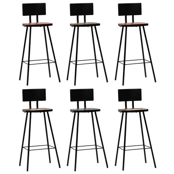 vidaXL Bar Set 7 Piece Solid Reclaimed Wood Multicolour