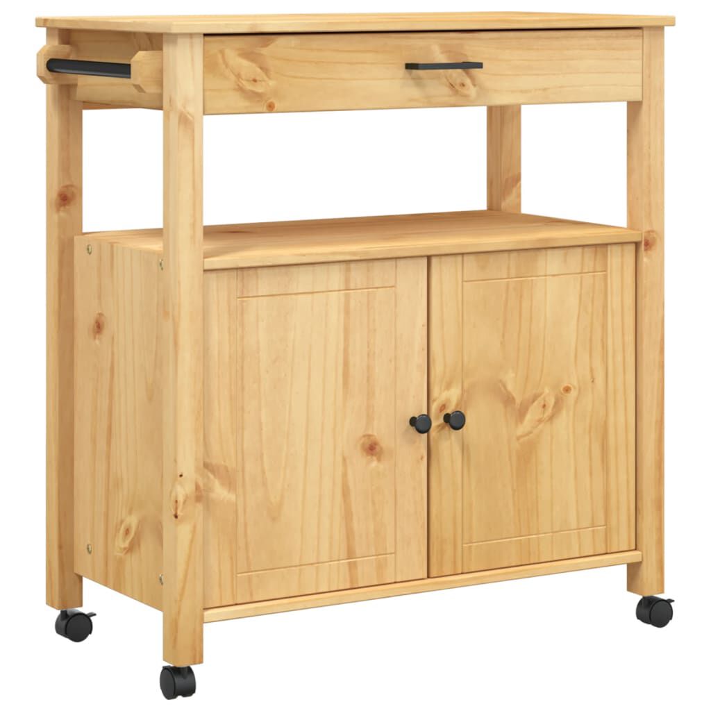 vidaXL Kitchen Trolley MONZA 84x40x90 cm Solid Wood Pine