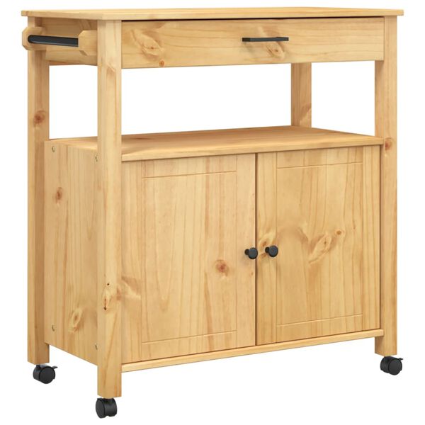 vidaXL Kitchen Trolley MONZA 84x40x90 cm Solid Wood Pine