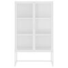 vidaXL Highboard White 80x35x135 cm Steel and Tempered Glass