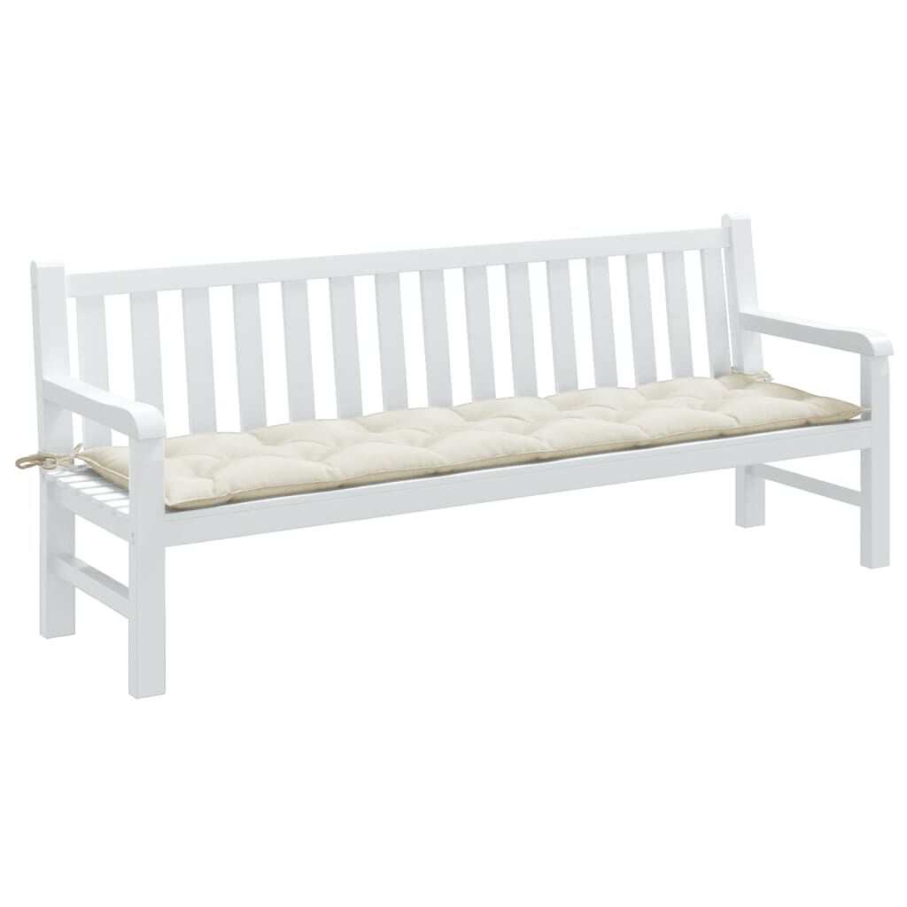 vidaXL Garden Bench Cushion Melange Cream 200x50x7 cm Fabric