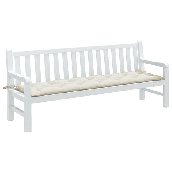 vidaXL Garden Bench Cushion Melange Cream 200x50x7 cm Fabric