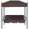 vidaXL Garden Swing Bench with Canopy Coffee Brown&nbsp;Steel
