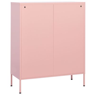 vidaXL Storage Cabinet Pink 80x35x101.5 cm Steel