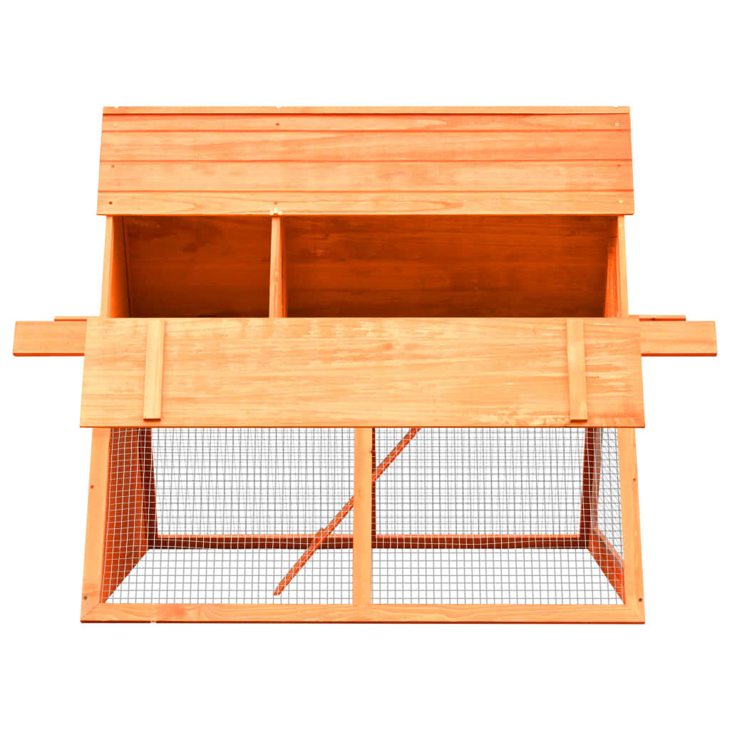 vidaXL Rabbit Hutch Solid Pine & Fir Wood 152x128x108 cm