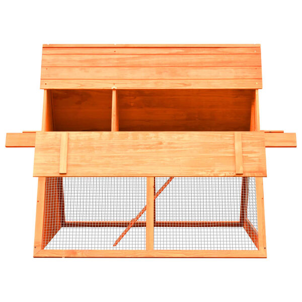 vidaXL Rabbit Hutch Solid Pine & Fir Wood 152x128x108 cm