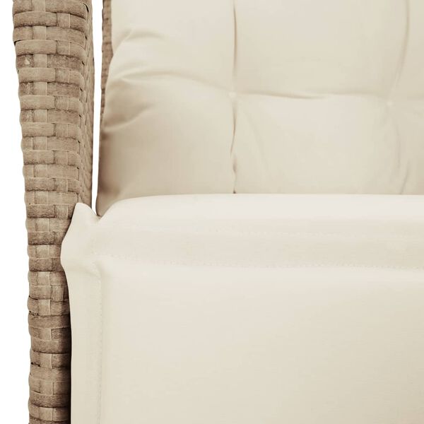 vidaXL Reclining Garden Chair with Footrest Beige Poly Rattan