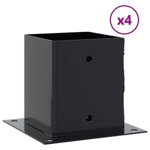 vidaXL Post Bases Square 4 pcs Anthracite 121x121 mm Powder-coated Steel