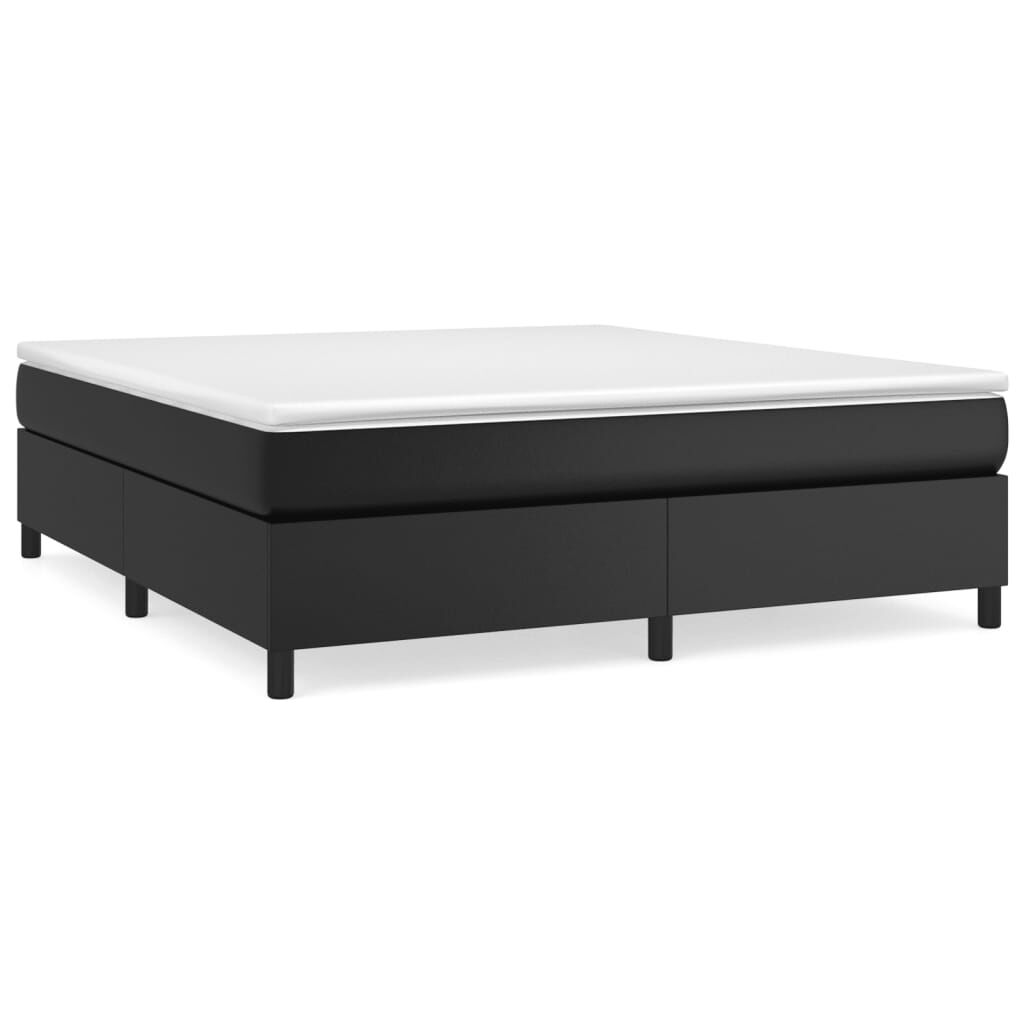 vidaXL Bed Frame without Mattress Black California King Faux Leather (US Only)