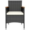 vidaXL 5 Piece Garden Bistro Set Poly Rattan and Tempered Glass Black